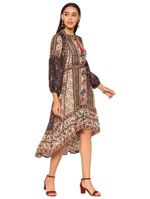 tie front floral high low dress - 17522676 - Standard Image - 2