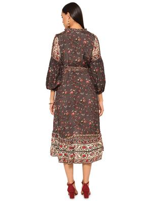 tie front floral high low dress - 17522676 - Standard Image - 3