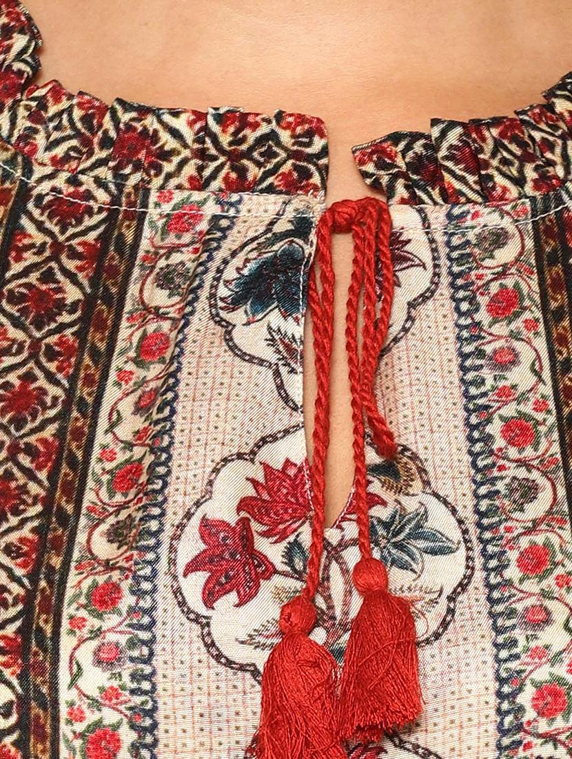 tie front floral high low dress - 17522676 - Zoom Image - 4