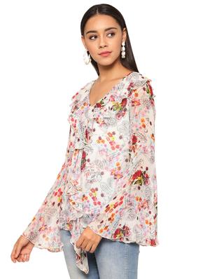 bell sleeved floral top - 17522728 - Standard Image - 2
