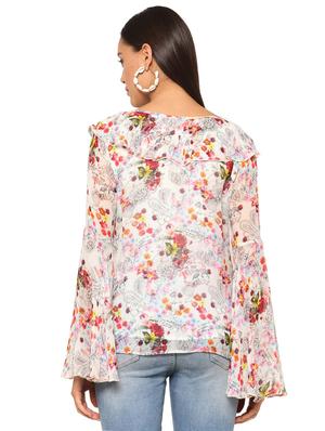bell sleeved floral top - 17522728 - Standard Image - 3