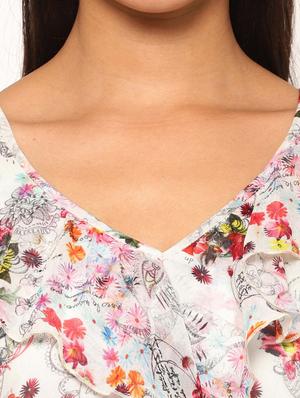 bell sleeved floral top - 17522728 - Standard Image - 5