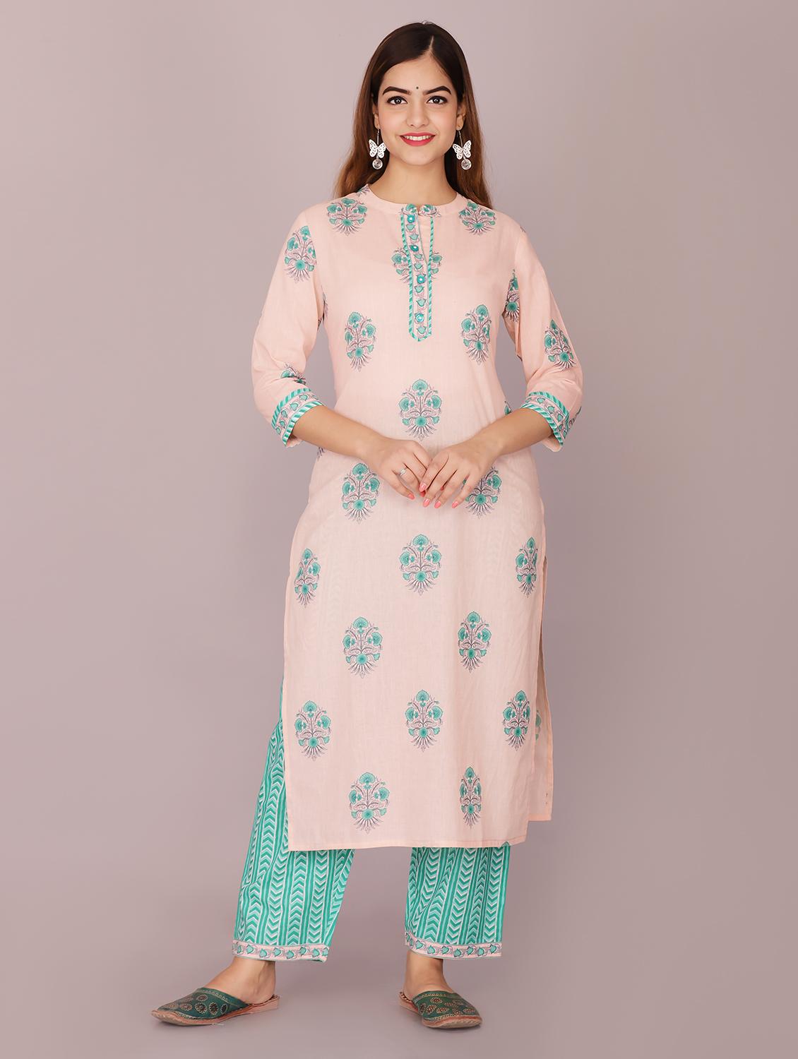 printed kurta palazzo set - 17522834 - Zoom Image - 1