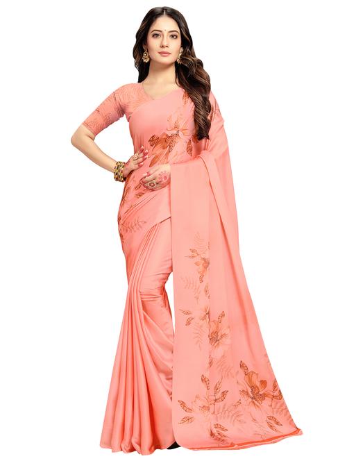floral printed saree with blouse - 17522843 - Standard Image - 1
