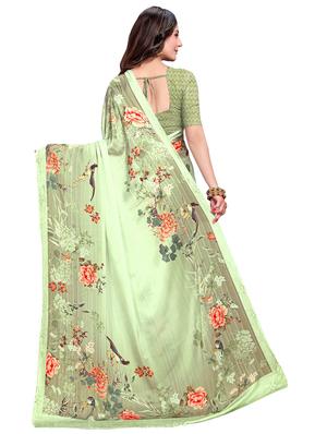 floral printed saree with blouse - 17522846 - Standard Image - 2