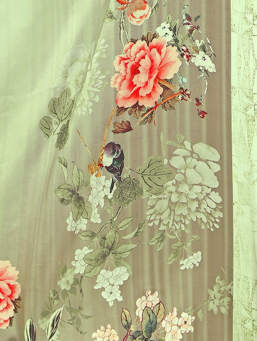 floral printed saree with blouse - 17522846 - Zoom Image - 4