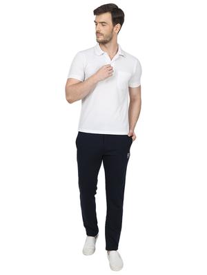 navy blue solid full length track pant - 17522909 - Standard Image - 4