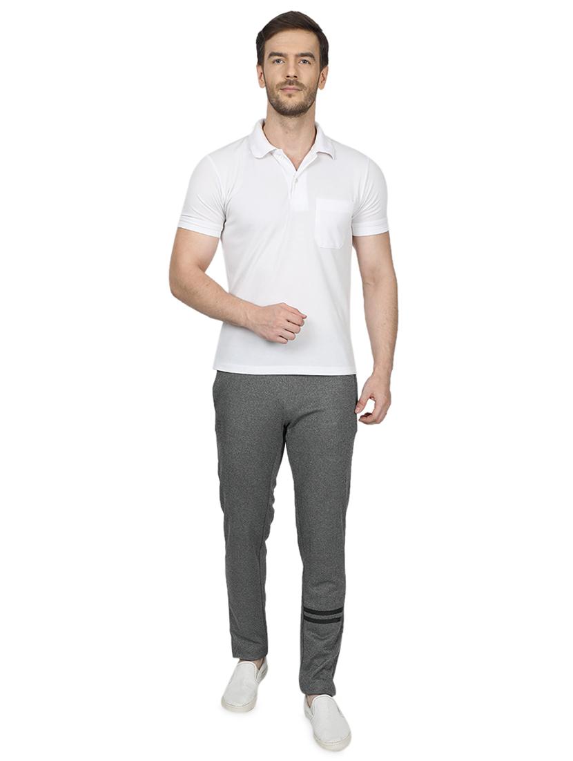grey solid full length track pant - 17522912 - Zoom Image - 4