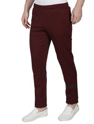 maroon solid full length track pant - 17522913 - Standard Image - 2