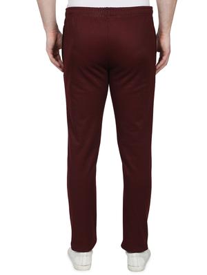 maroon solid full length track pant - 17522913 - Standard Image - 3