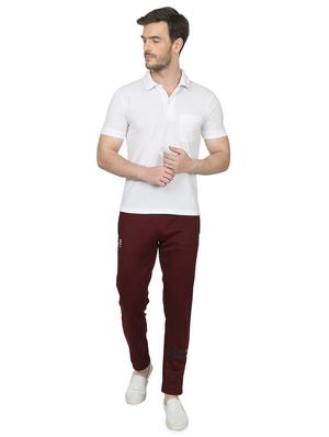 maroon solid full length track pant - 17522913 - Standard Image - 4