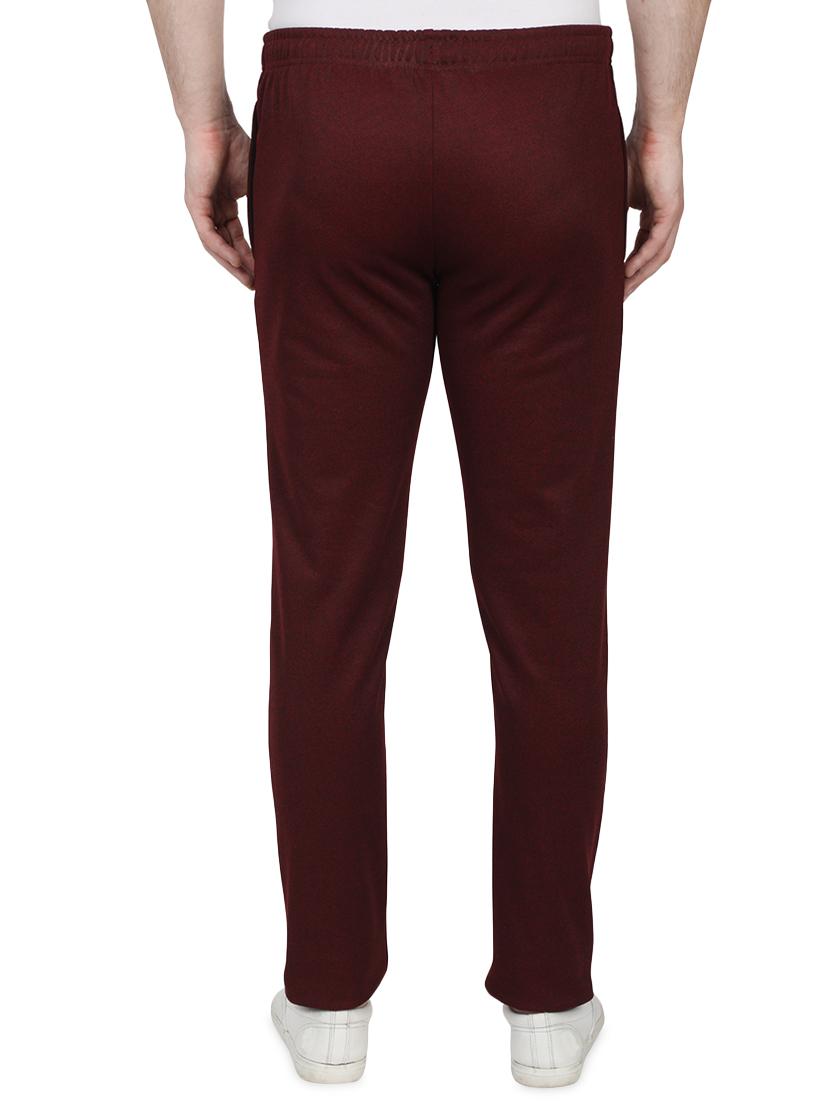 maroon solid full length track pant - 17522913 - Zoom Image - 3