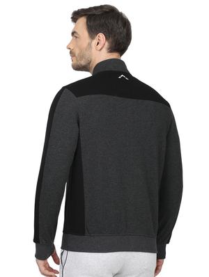 grey color block cut & sew sweatshirt - 17522922 - Standard Image - 3