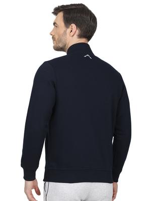navy blue color block cut & sew sweatshirt - 17522923 - Standard Image - 3