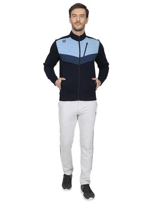 navy blue color block cut & sew sweatshirt - 17522923 - Standard Image - 4