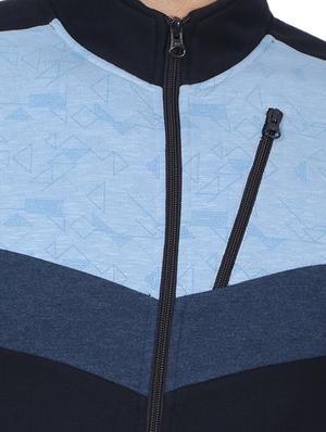 navy blue color block cut & sew sweatshirt - 17522923 - Standard Image - 5