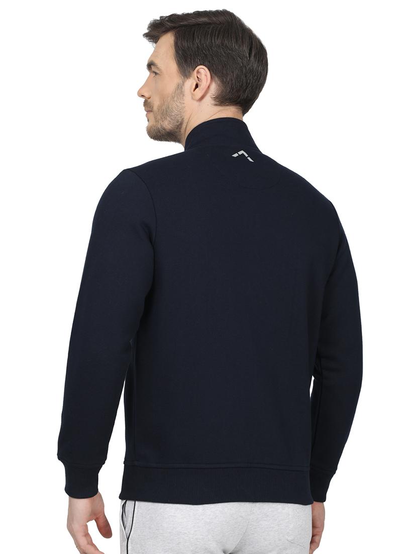 navy blue color block cut & sew sweatshirt - 17522923 - Zoom Image - 3