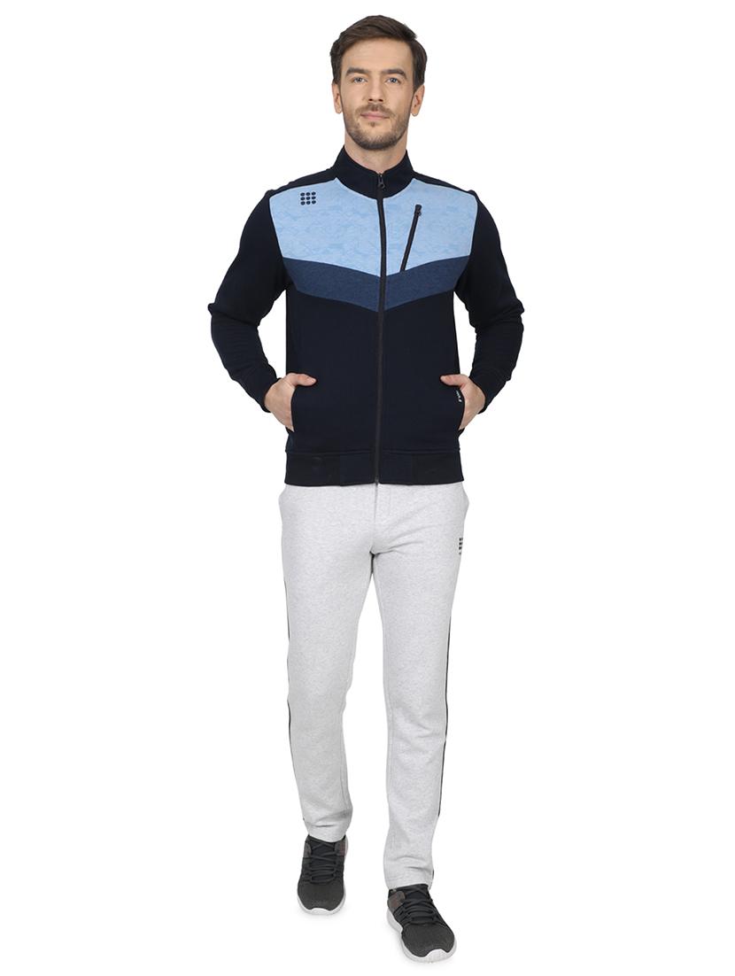 navy blue color block cut & sew sweatshirt - 17522923 - Zoom Image - 4