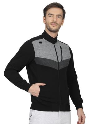 black color block cut & sew sweatshirt - 17522924 - Standard Image - 2