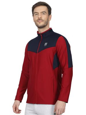 red color block cut & sew sweatshirt - 17522926 - Standard Image - 2