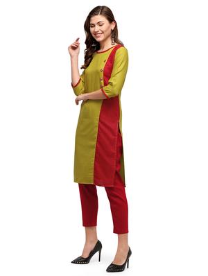 color block straight kurta - 17522935 - Standard Image - 2