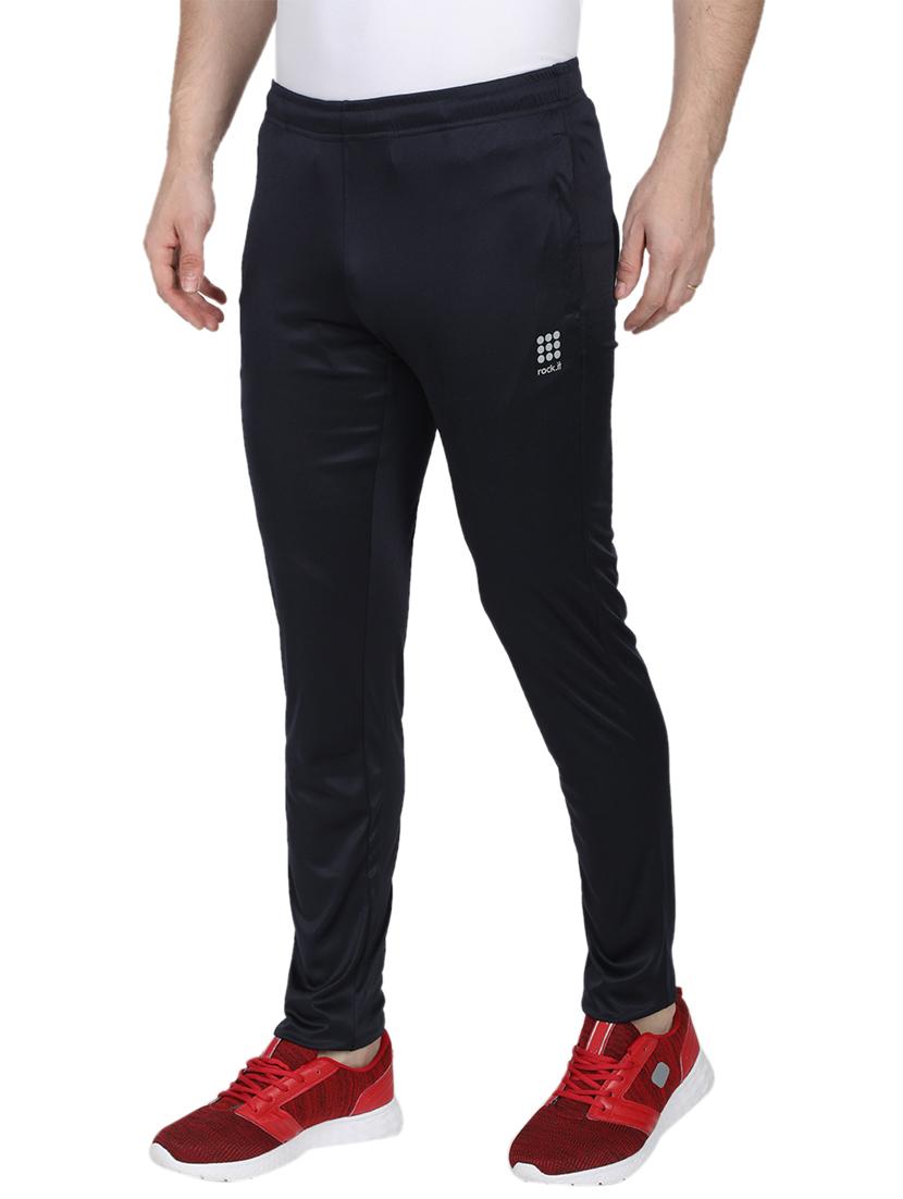 navy blue solid full length track pant - 17523050 - Zoom Image - 2