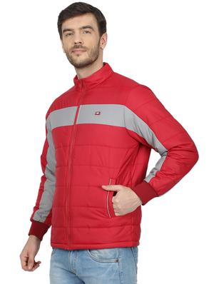 red color block quilted jacket - 17523056 - Standard Image - 2