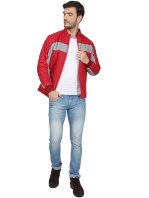 red color block quilted jacket - 17523056 - Standard Image - 4