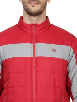 red color block quilted jacket - 17523056 - Standard Image - 5