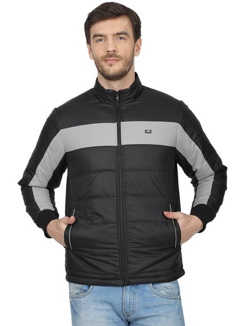 black color block quilted jacket - 17523058 - Standard Image - 1