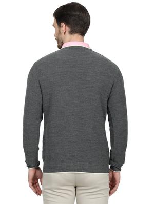 grey solid wool pullover - 17523077 - Standard Image - 3