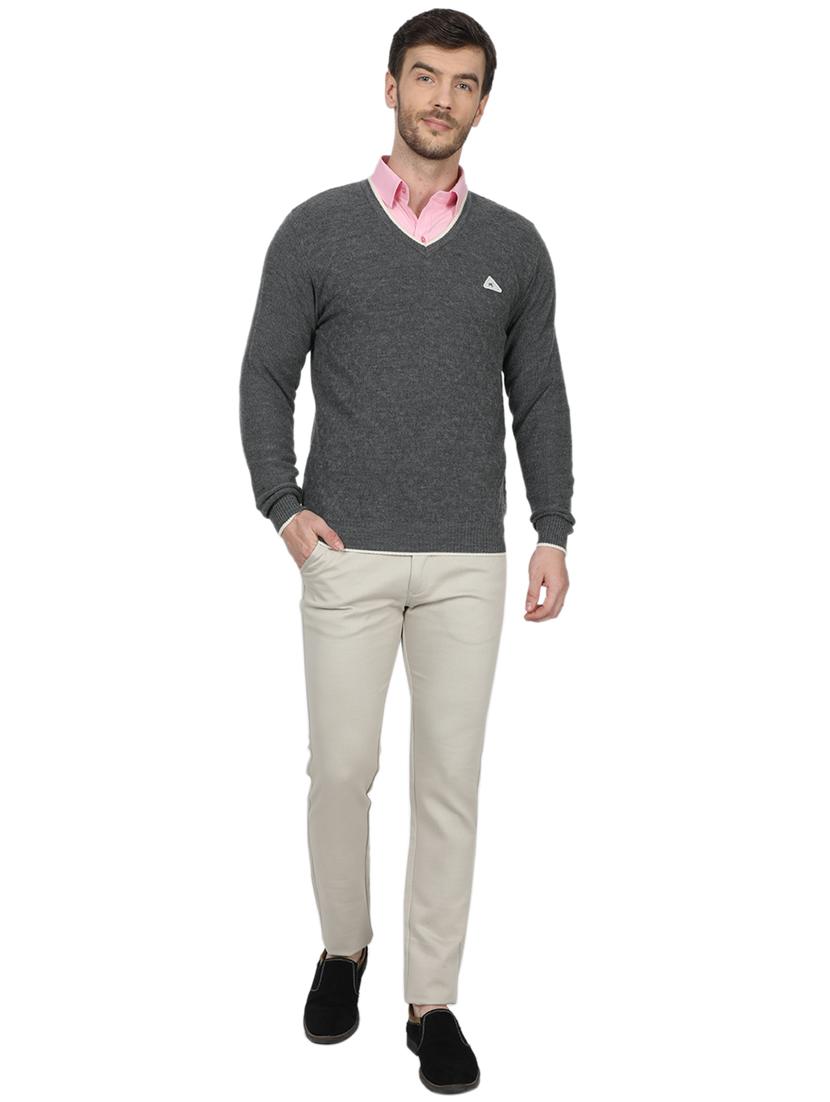 grey solid wool pullover - 17523077 - Zoom Image - 4
