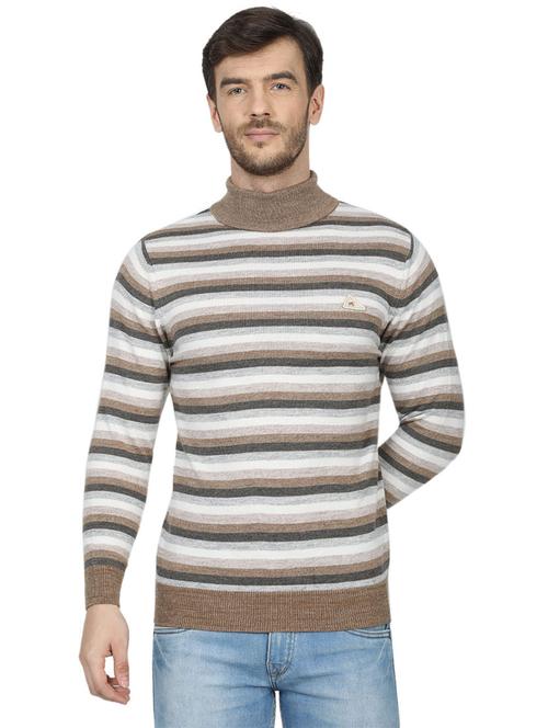 beige striped wool pullover - 17523080 - Standard Image - 1