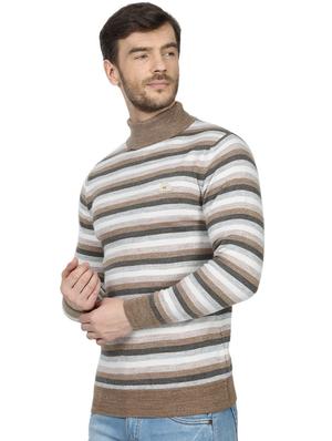 beige striped wool pullover - 17523080 - Standard Image - 2