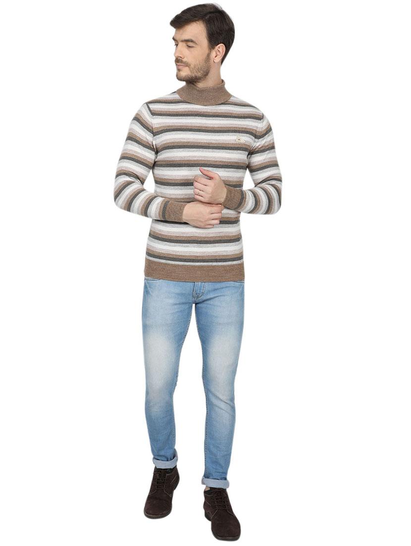 beige striped wool pullover - 17523080 - Zoom Image - 4