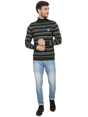 olive green striped wool pullover - 17523082 - Standard Image - 4