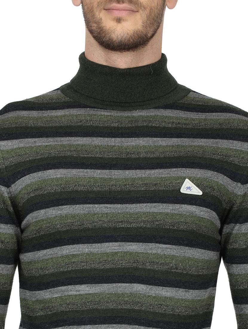 olive green striped wool pullover - 17523082 - Zoom Image - 5