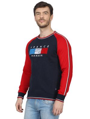 navy blue printed raglan sweatshirt - 17523113 - Standard Image - 2