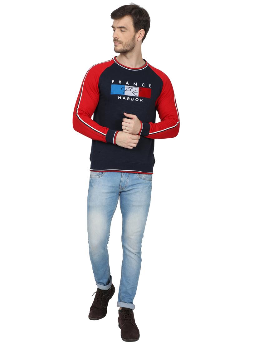navy blue printed raglan sweatshirt - 17523113 - Zoom Image - 4