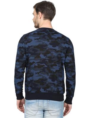navy blue printed sweatshirt - 17523116 - Standard Image - 3