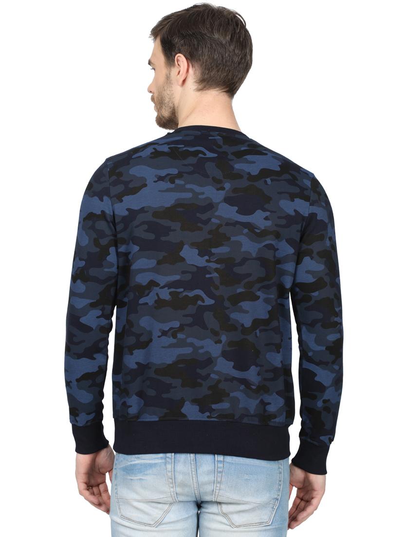 navy blue printed sweatshirt - 17523116 - Zoom Image - 3