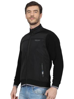 black solid casual jacket - 17523123 - Standard Image - 2
