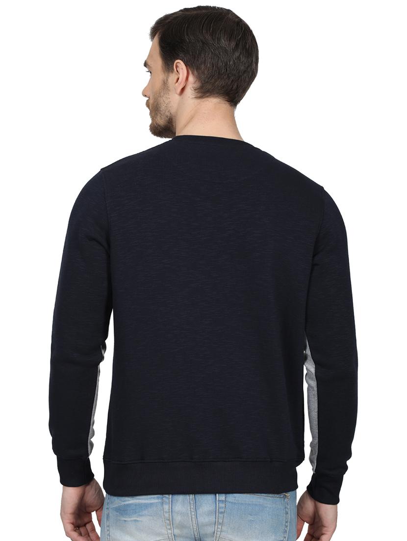 navy blue printed cut & sew sweatshirt - 17523126 - Zoom Image - 3