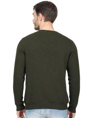 olive green printed cut & sew sweatshirt - 17523129 - Standard Image - 3