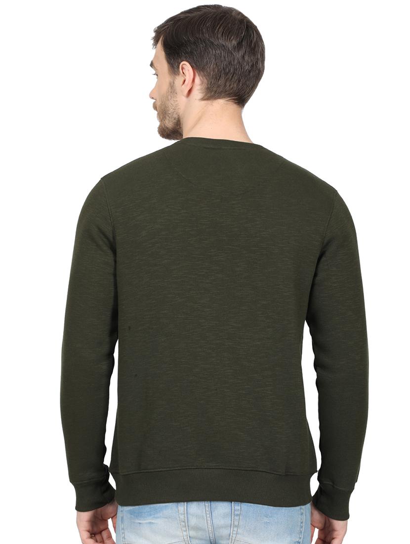 olive green printed cut & sew sweatshirt - 17523129 - Zoom Image - 3