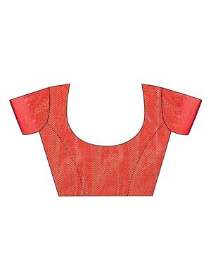 geometrical kanjivaram saree with blouse - 17523138 - Standard Image - 3