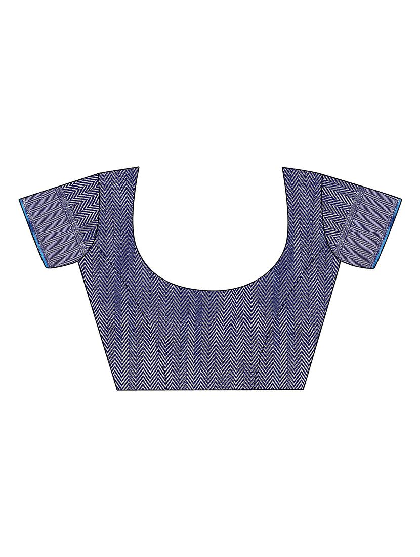 geometrical kanjivaram saree with blouse - 17523140 - Zoom Image - 3