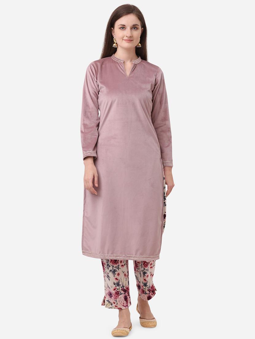 solid kurta pant set - 17523184 - Zoom Image - 1