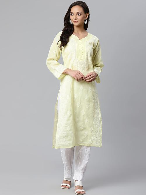 chikankari kurta pant set - 17523189 - Standard Image - 1