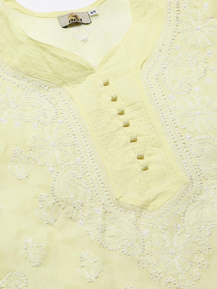 chikankari kurta pant set - 17523189 - Zoom Image - 4